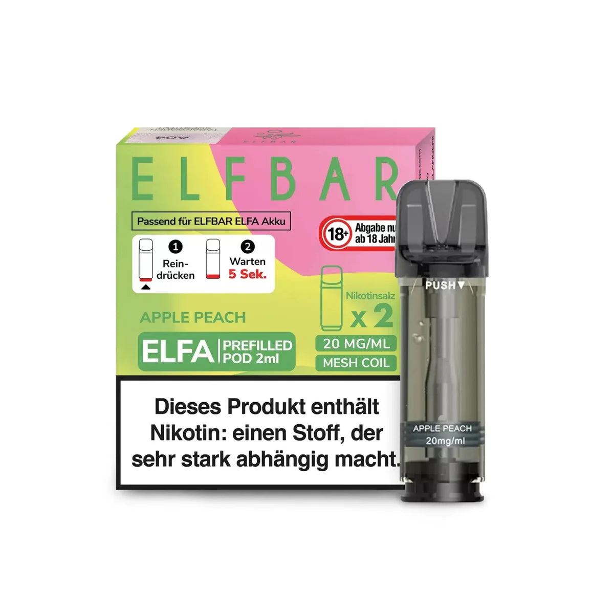 Elfa Pod mit 2% Nikotin - Apple Peach